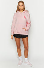 Başlangıç Pembe Sevimli Kabarcık Kapüşonlu Sweatshirt