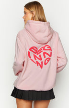 Başlangıç Pembe Sevimli Kabarcık Kapüşonlu Sweatshirt