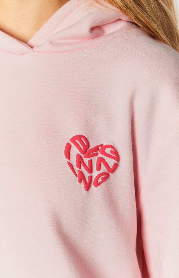 Başlangıç Pembe Sevimli Kabarcık Kapüşonlu Sweatshirt
