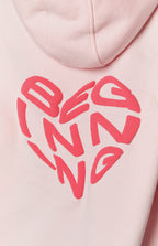 Başlangıç Pembe Sevimli Kabarcık Kapüşonlu Sweatshirt