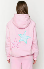 Pembe Yıldız Kapüşonlu Sweatshirt