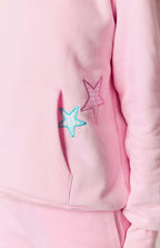 Pembe Yıldız Kapüşonlu Sweatshirt