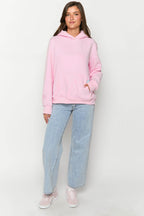 Pembe Yıldız Kapüşonlu Sweatshirt