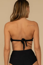 Siyah Dantel Tori Bandeau Bikini Üstü
