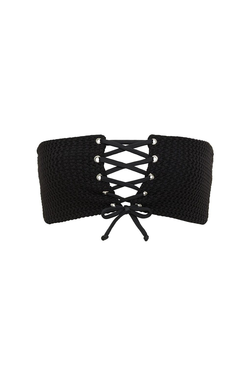 Siyah Kırçıllı Korsaj Bikini Üstü