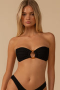 Siyah Dantel Tori Bandeau Bikini Üstü