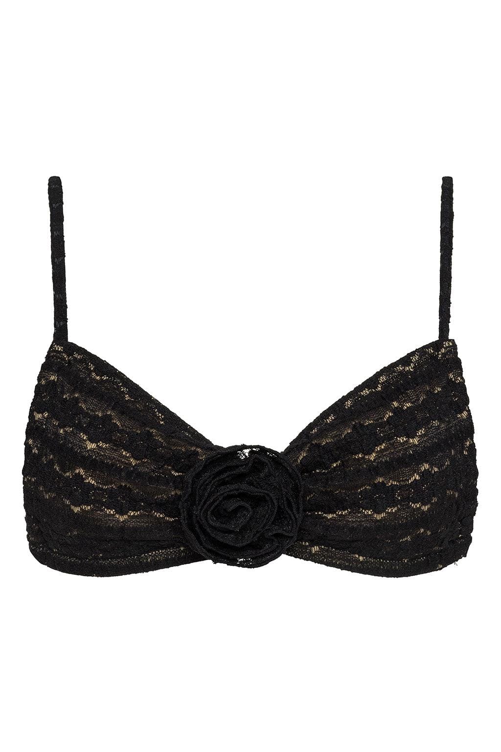 Siyah Papatya Dantel Devin Rosa Bikini Üstü