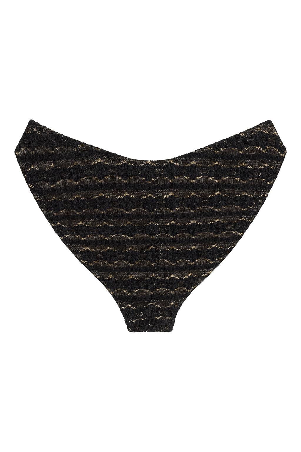 Siyah Papatya Dantel Ekstra Kapama Lulu (Zig-Zag Dikiş) Bikini Altı
