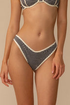 Siyah Beyaz Mikro Gingham Bikini Altı - Şık ve Rahat