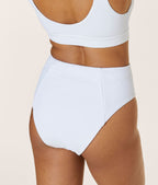 Premium Yüksek Bel Ribanalı Beyaz Bikini Altı