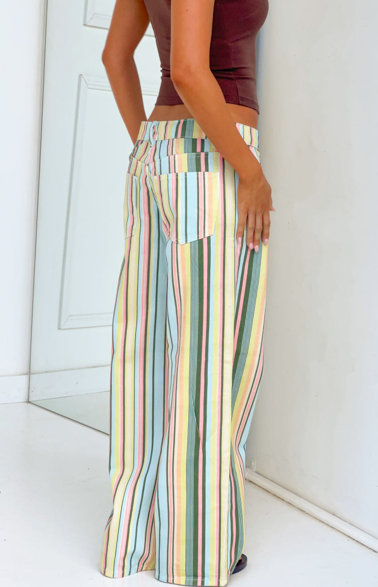 Carrie Çok Şeritli Düşük Bel Kot Pantolon
