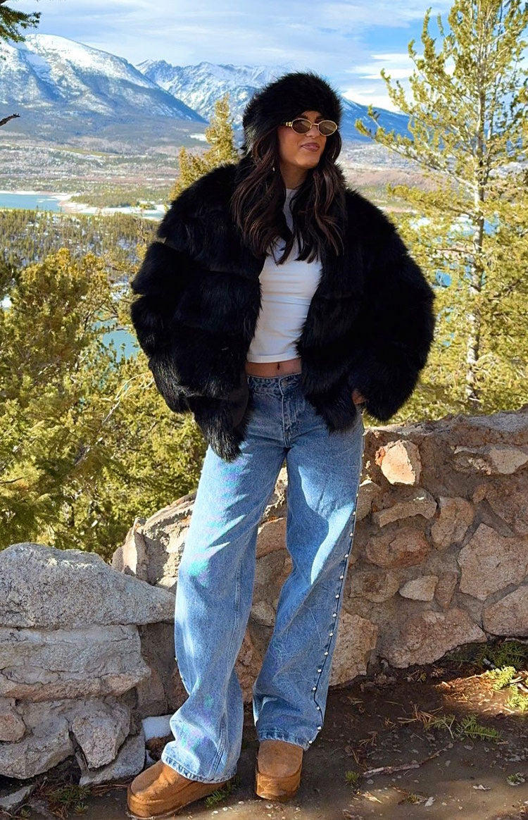 Charli Orta Yıkama Denim Zımbalı Düşük Bel Bol Paça Jean