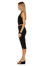 Şehir Işıkları Siyah Jersey Capri Pantolon