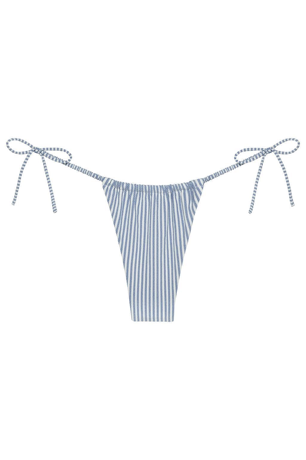 Klasik Mavi Çizgili Brezilya (Scrunch) Bikini Altı