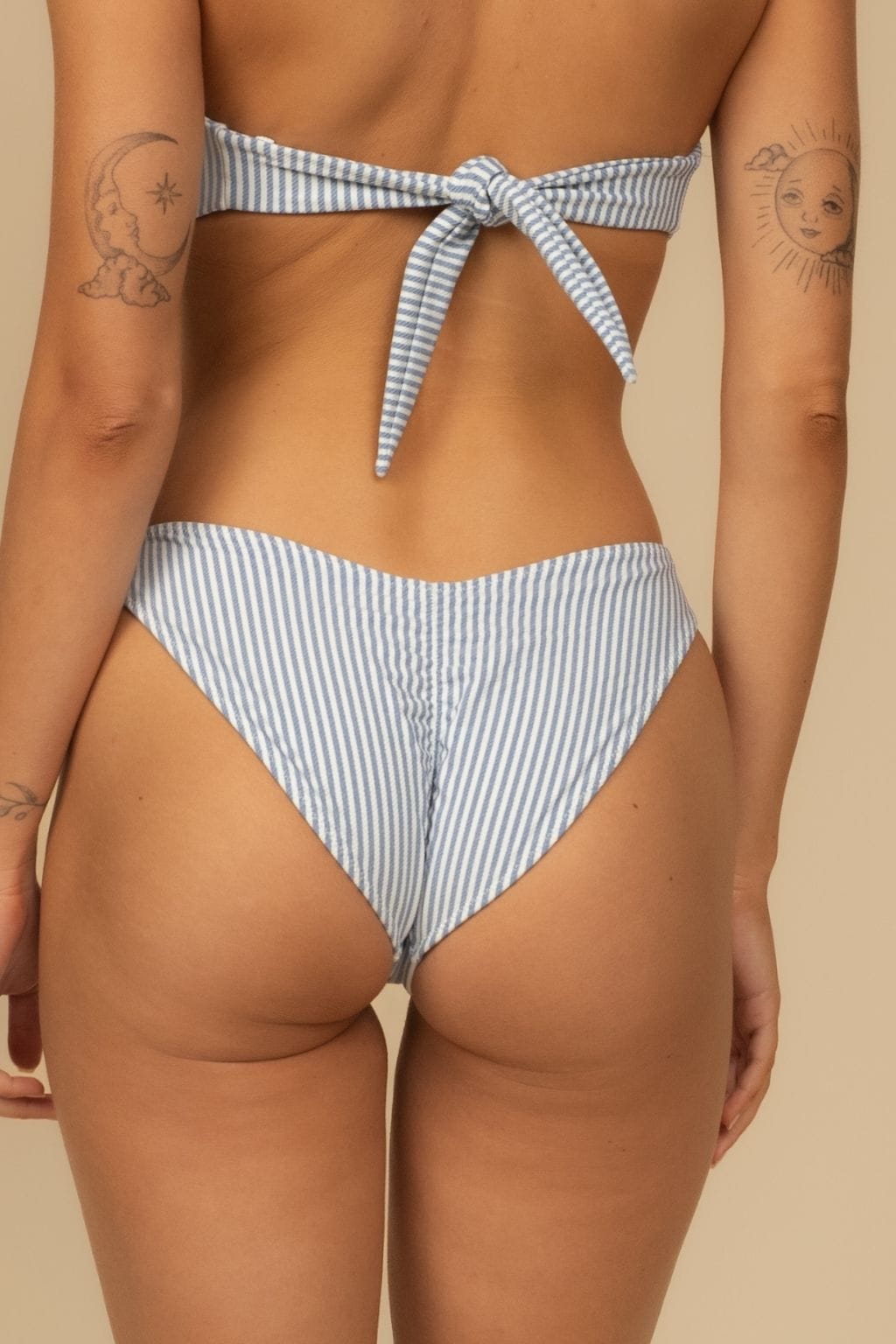 Klasik Mavi Çizgili Ekstra Kapatma Lulu (Zig-Zag Dikiş) Bikini Altı