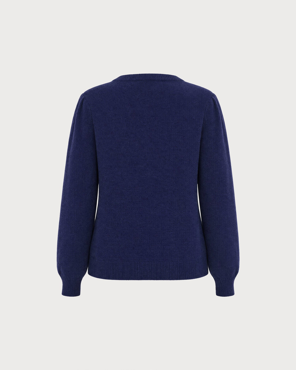 Mavi Tek Düğmeli Triko Hırka