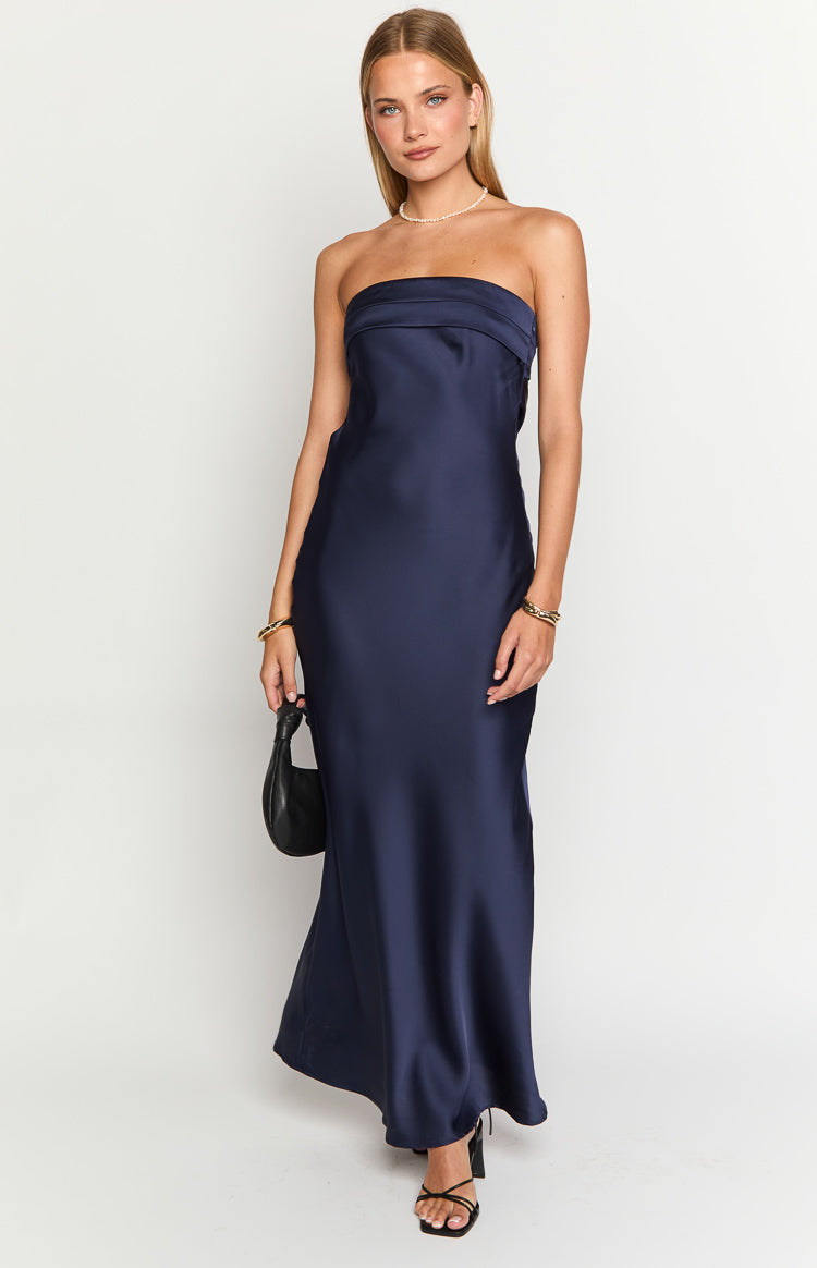 Maiah Lacivert Maxi Elbise