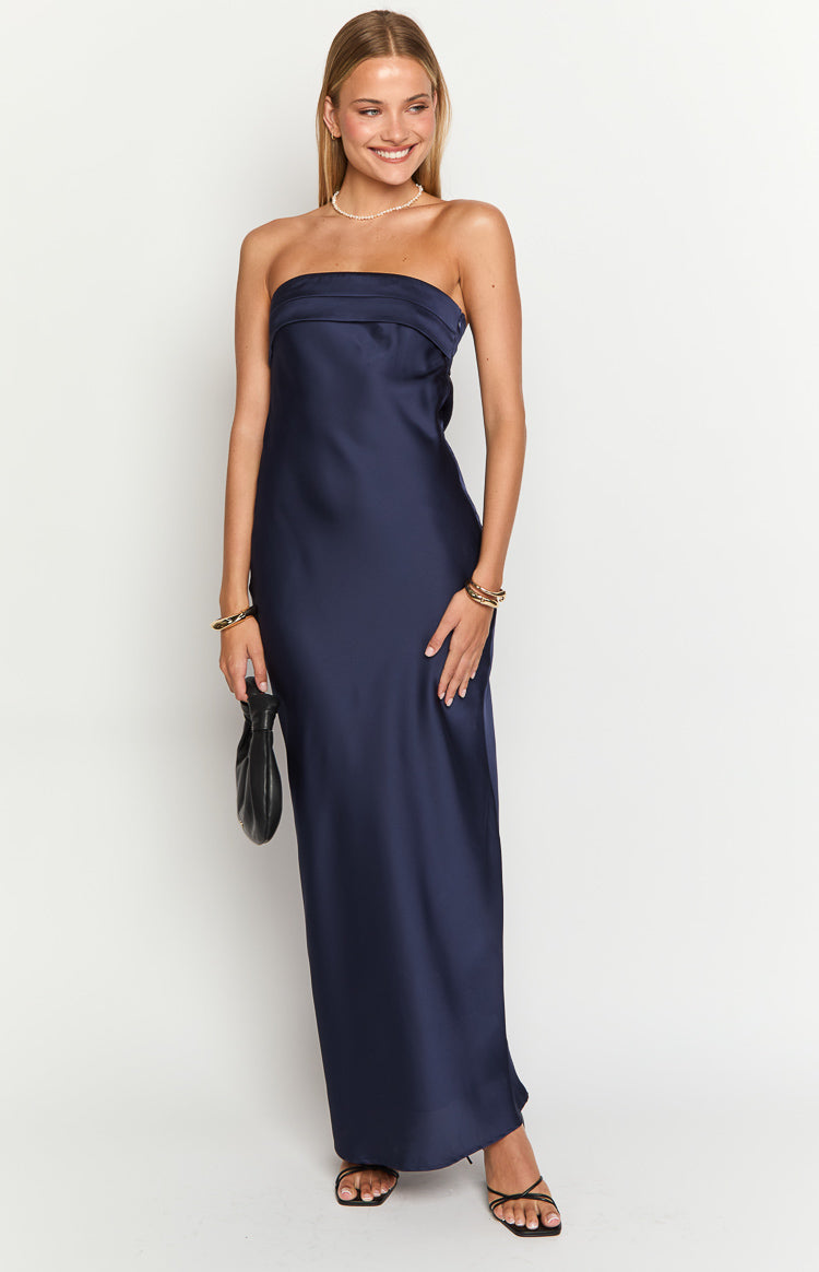 Maiah Lacivert Maxi Elbise