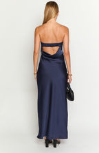 Maiah Lacivert Maxi Elbise
