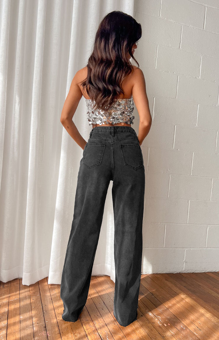 Essie Siyah Düz Paça Kot Pantolon