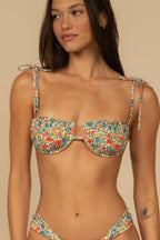 Florencia Çiçekli Yaprak Bikini Üstü