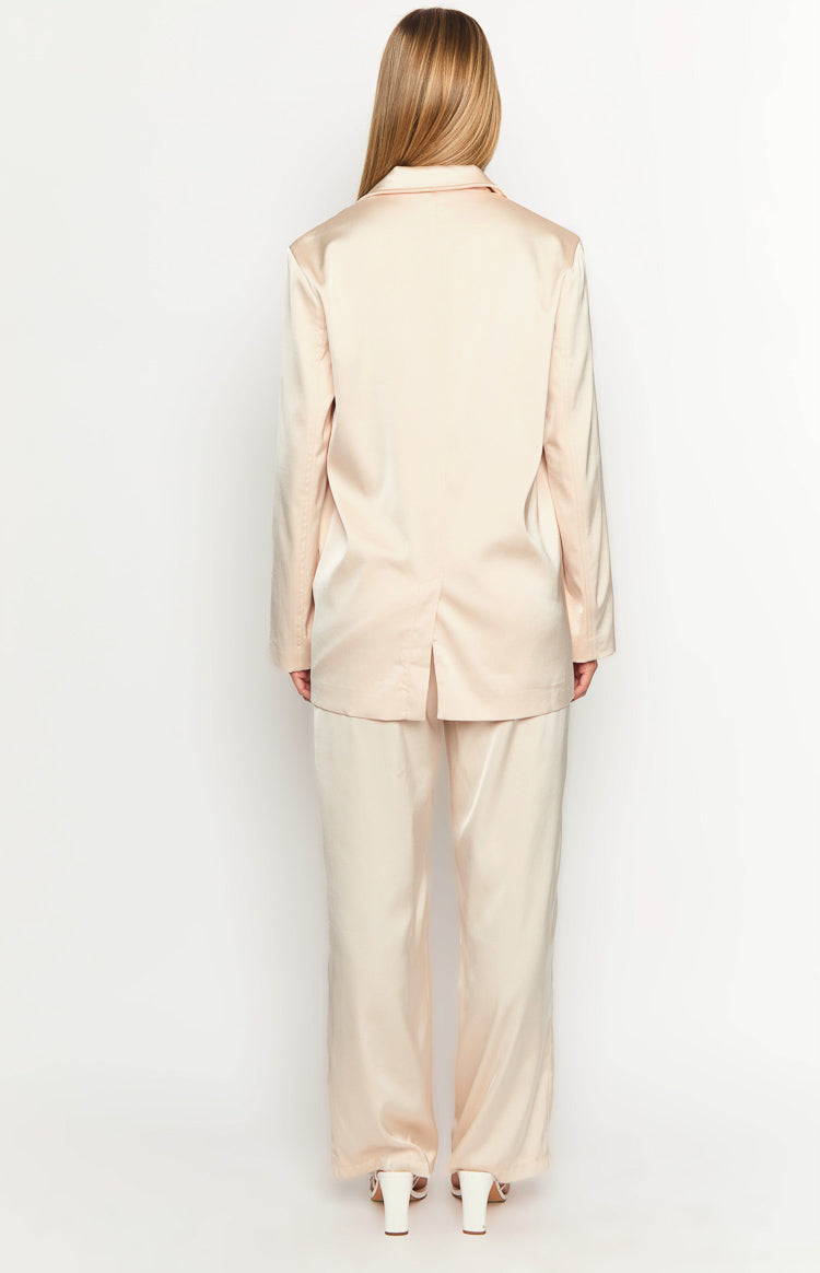 Galantis Krem Saten Blazer