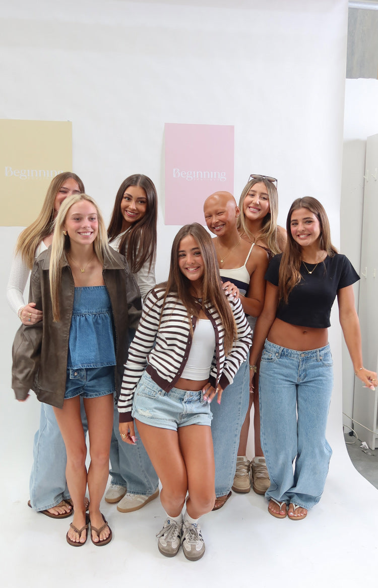 Lottie Çikolata Çizgili Yuvarlak Yaka Hırka