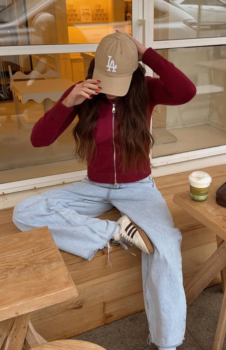 O Senin Işık Yıkama Denim Geniş Paça Boyfriend Jean