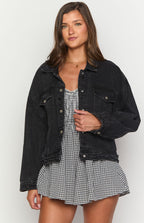 Hugo Siyah Oversize Denim Ceket