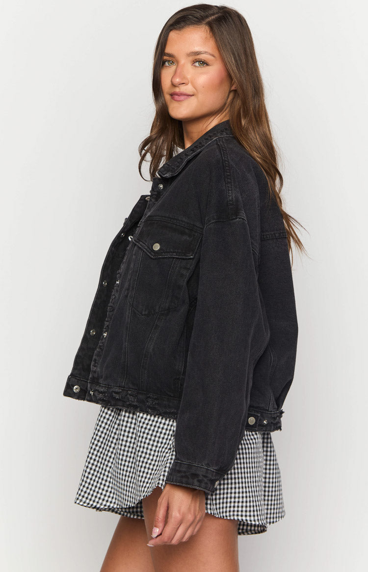 Hugo Siyah Oversize Denim Ceket