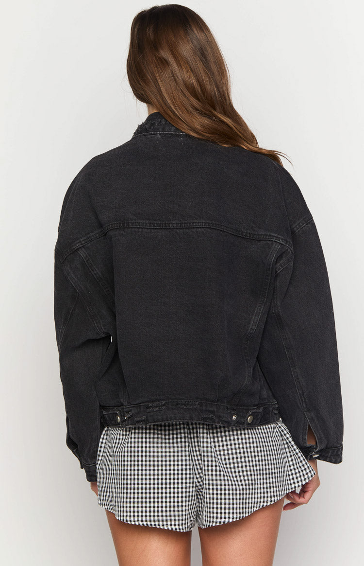 Hugo Siyah Oversize Denim Ceket