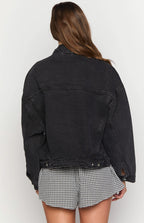 Hugo Siyah Oversize Denim Ceket