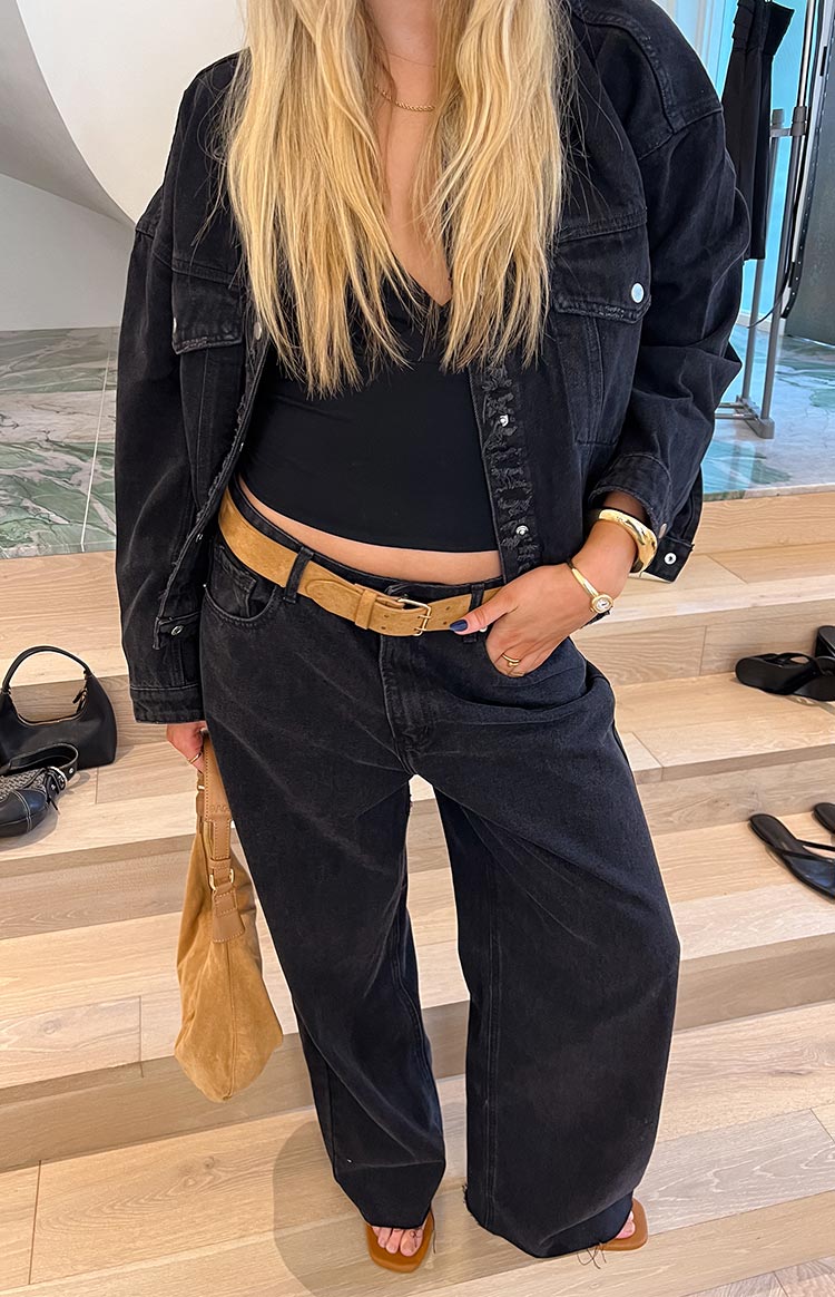 Hugo Siyah Oversize Denim Ceket