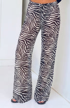 Joplin Siyah Şeffaf Zebra Desenli Pantolon
