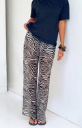 Joplin Siyah Şeffaf Zebra Desenli Pantolon