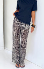 Joplin Siyah Şeffaf Zebra Desenli Pantolon