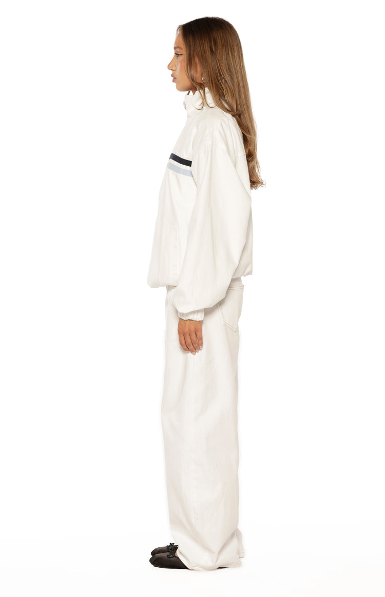Kalana Krem Kontrast Şerit Yaka Ceket