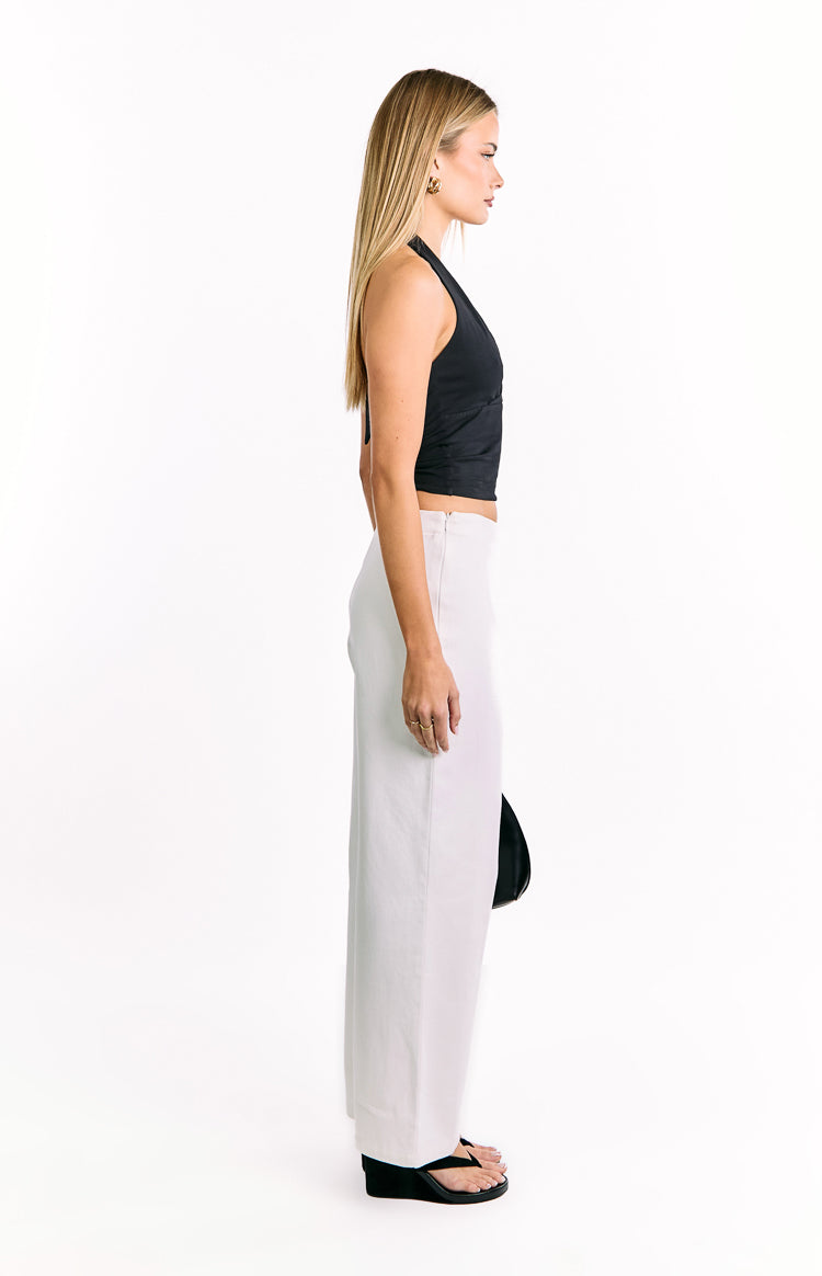 Lila Off White Kemerli Pantolon