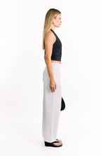 Lila Off White Kemerli Pantolon