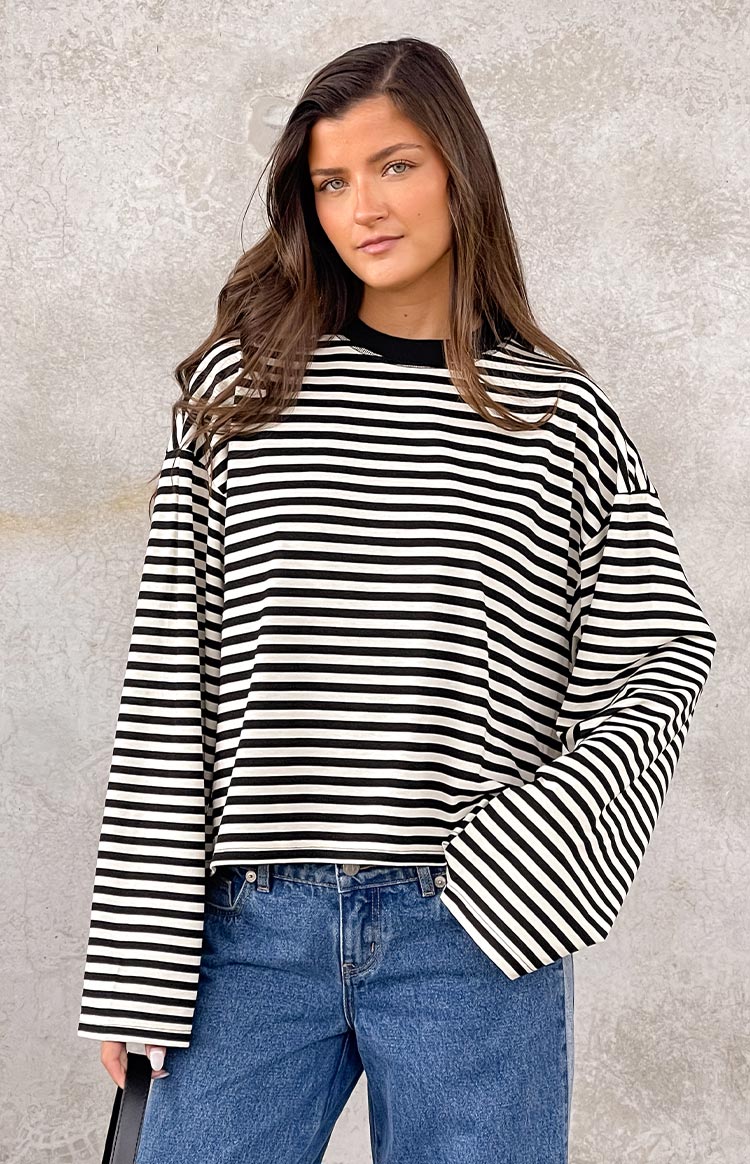 Lioness Bloom Onyx Stripe Uzun Kollu Üst