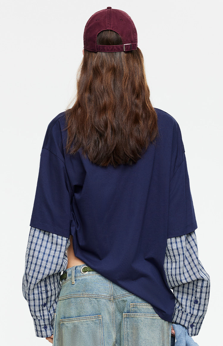 Lioness Bottega Navy Katmanlı Kontrast Kol Gömleği