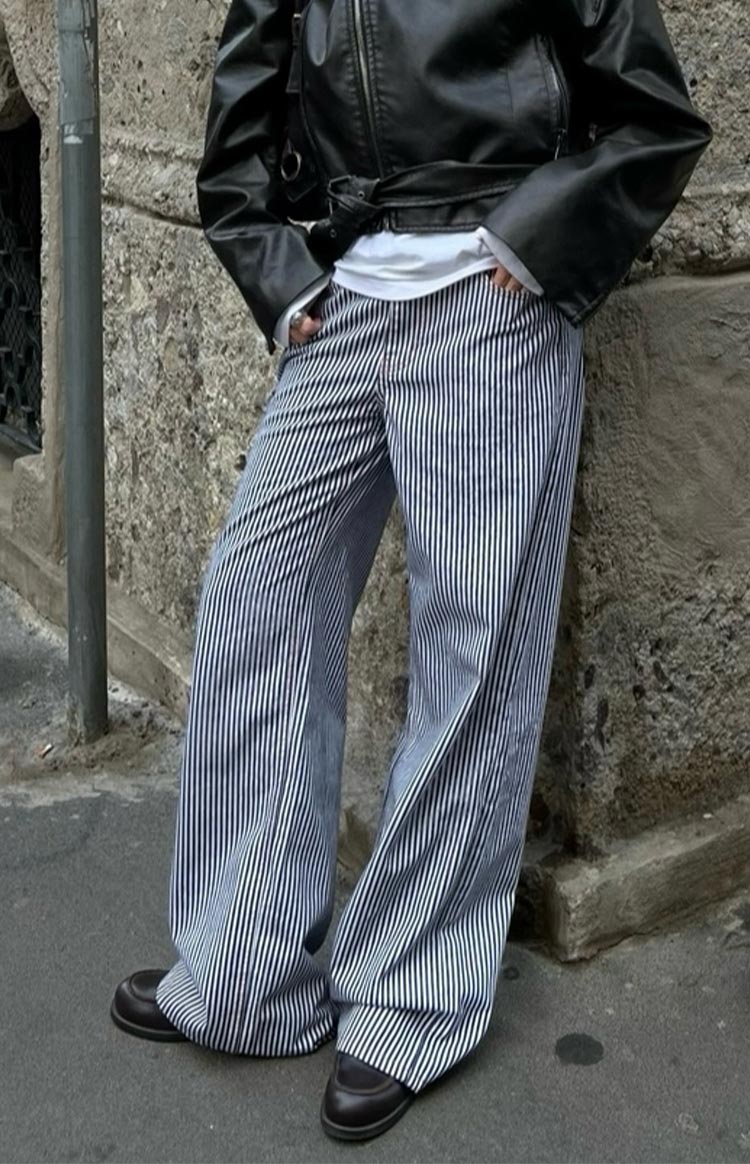 Lioness Üst Model Lacivert Çizgili Jean