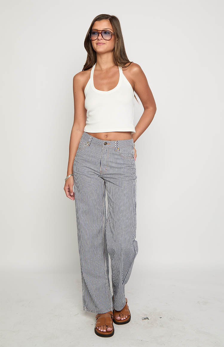 Lioness Üst Model Lacivert Çizgili Jean