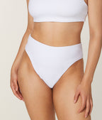 Ekolojik Naylon 90'lar Yüksek Bel Beyaz Bikini Altı
