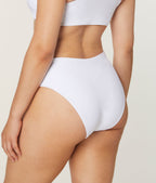Ekolojik Naylon 90'lar Yüksek Bel Beyaz Bikini Altı