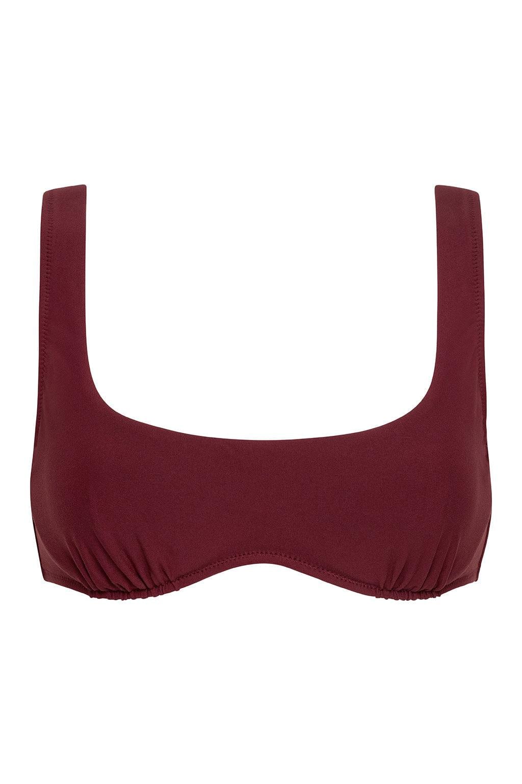 Bordo Kaia Spor Bikini Üstü