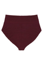 Bordo Kırkma Tam Kapsama Yüksek Bel Bikini Altı