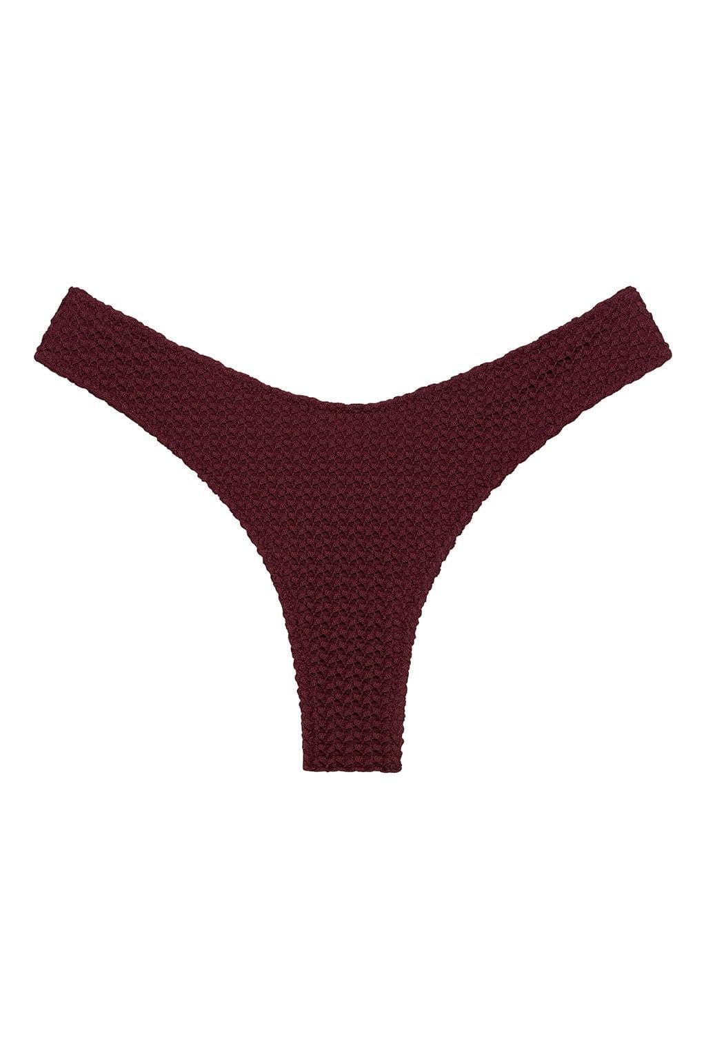 Bordo Kroşe Lulu (Zig-Zag Dikiş) Bikini Altı