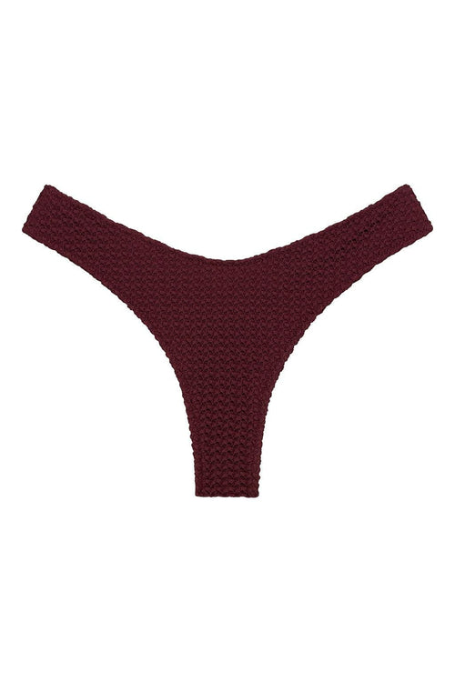 Bordo Kroşe Lulu (Zig-Zag Dikiş) Bikini Altı