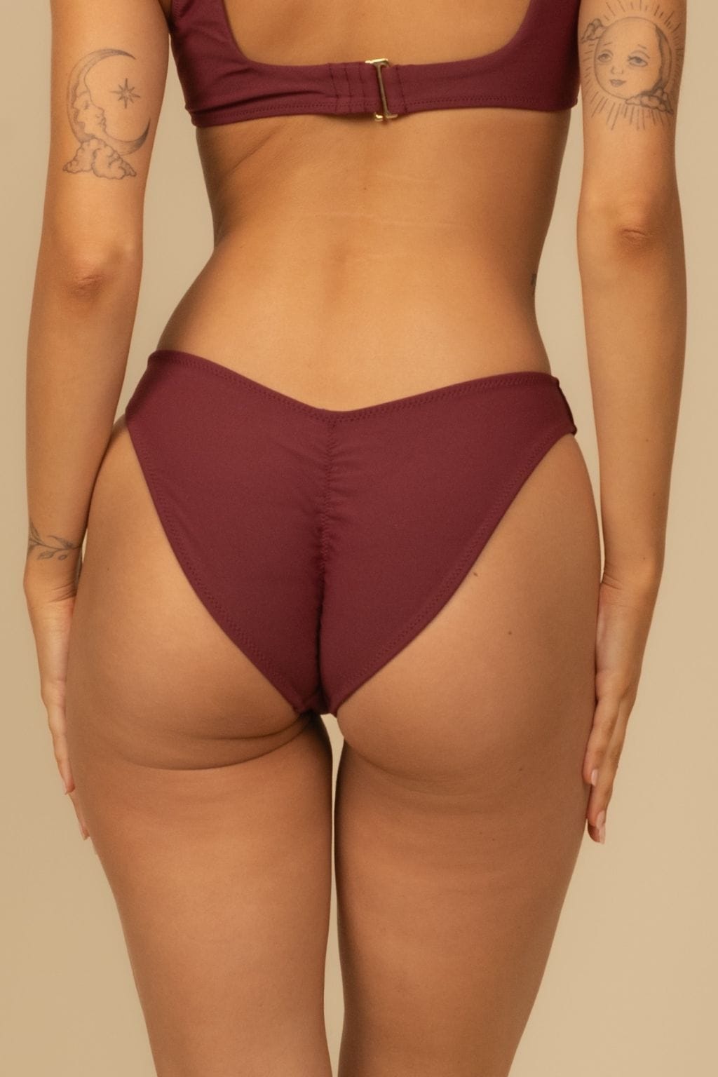 Bordo Ekstra Kapsama Sportif Lulu (Zig-Zag Dikiş) Bikini Altı